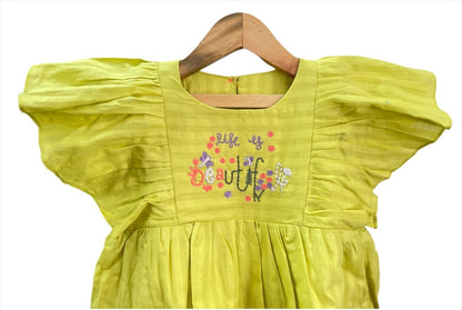 ArthLife Neon Beautiful Embroidered Dress