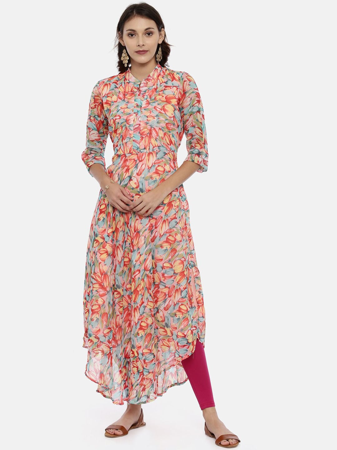 Souchii Magenta Solid Slim-Fit Ankle-Length Leggings