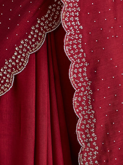 kasee Embellished Beads and Stones Silk Blend Saree