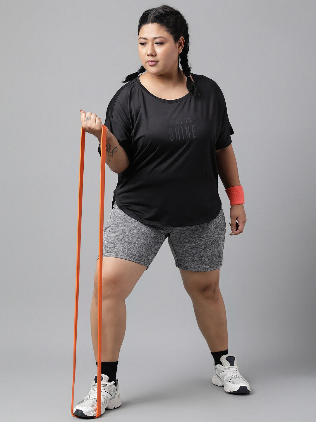 MKH Plus Size Typography Printed Dri-FIT Sports T-Shirt