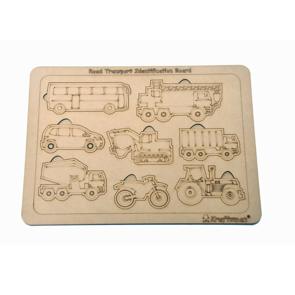 Kraftsman Road Transport Vehicles Identification Puzzle Board With Color Kit Included