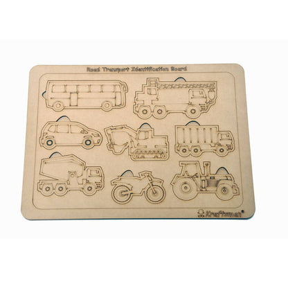 Kraftsman Road Transport Vehicles Identification Puzzle Board With Color Kit Included