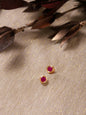 Maroon Circular Studs Earrings - Ruby Raang