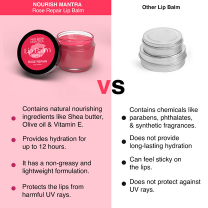 Nourish Mantra Rose Repair Lip Balm With Shea Butter & Vitamin E For Dry, Chapped And Dark Lips