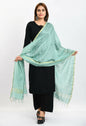 Mominos Fashion Moeza Women's Cotton Zari Box Pista Green Dupatta