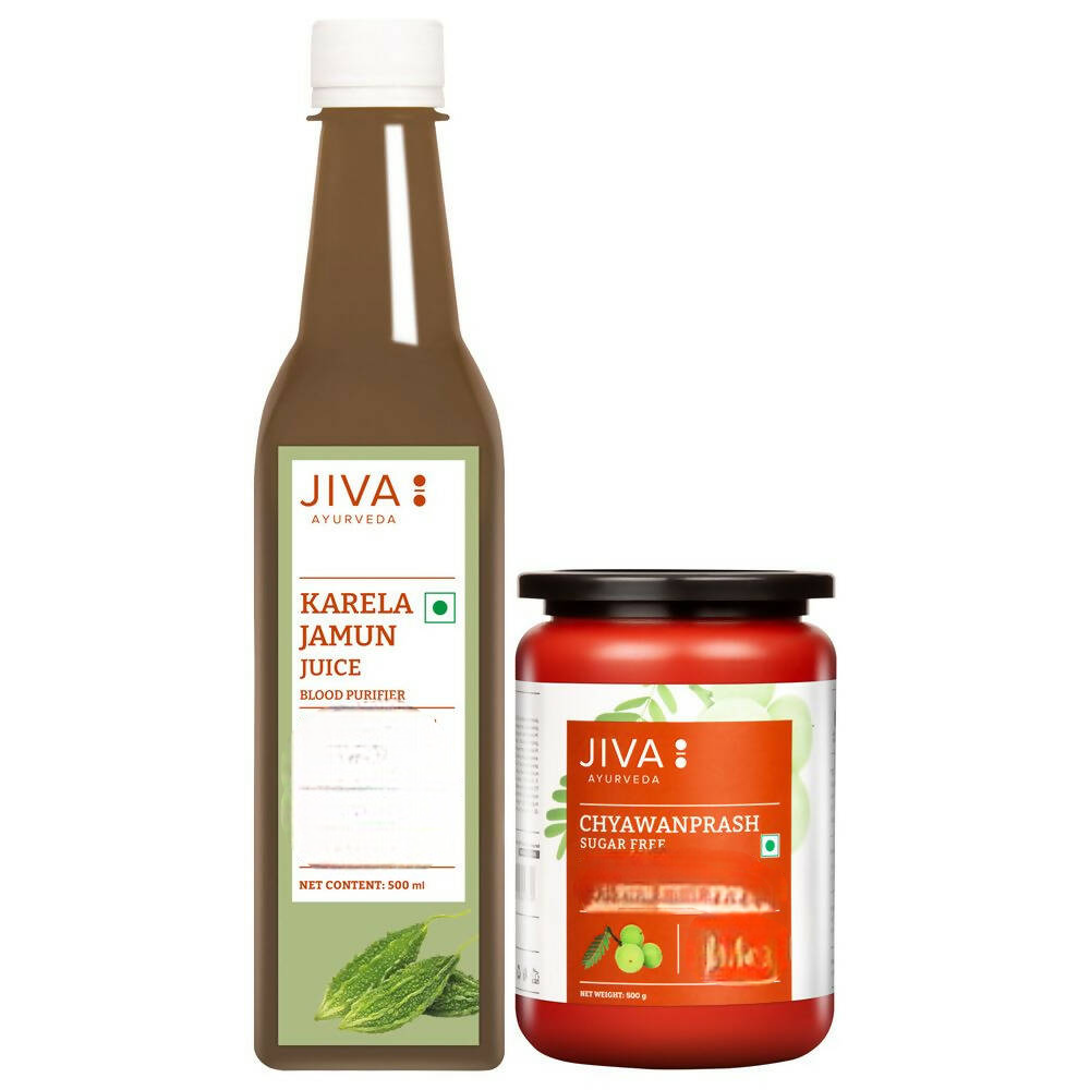 Jiva Ayurveda Karela Jamun Juice & Sugarfree Chyawanprash Combo