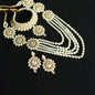 Mominos Fashion Johar Kamal Gold-Polished Rani Haar with Off white Pearls Jewellery Set