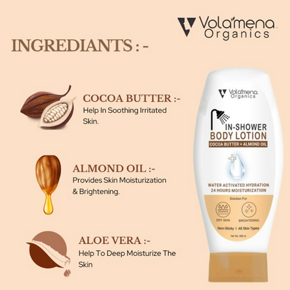 Volamena Cocoa + Almond In-Shower Body Lotion With Shea Butter