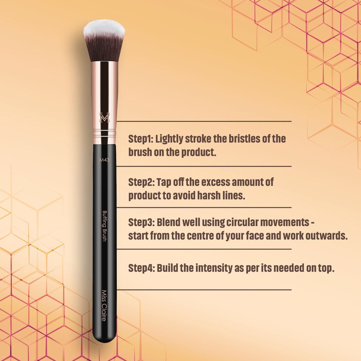 Miss Claire M43 - Buffing Brush - Rose Gold