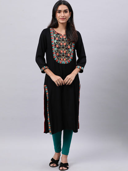 Souchii Women Ethnic Motifs Yoke Design Mirror Work Beautiful Kurta