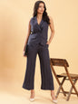 BohoJazz In Power Carbon Blue Tailored Waistcoat with Trousers Co-ord Set