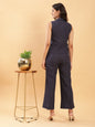 BohoJazz In Power Carbon Blue Tailored Waistcoat with Trousers Co-ord Set