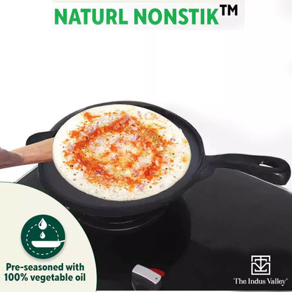 The Indus Valley Super Smooth Cast Iron Set: Kadai+ Tawa+ Frypan, Kitchen set for Home, Nonstick, 100% Pure, Toxin-free, Tadka Pan