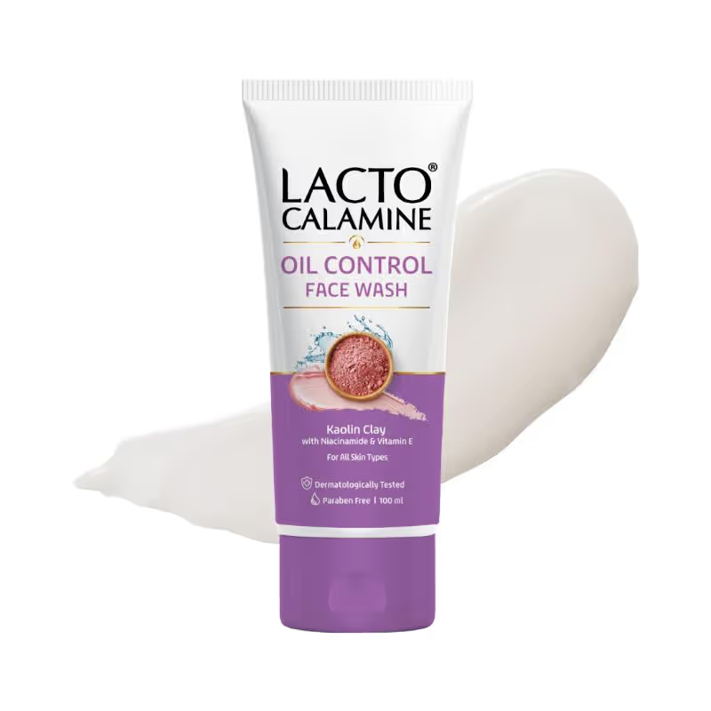 Lacto Calamine Face Wash with Kaolin Clay, Niacinamide & Vitamin E for All Skin Types