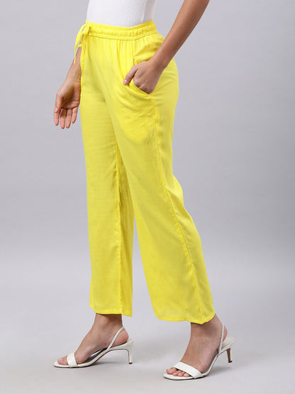 Souchii Women Yellow Liva Ethnic Palazzos