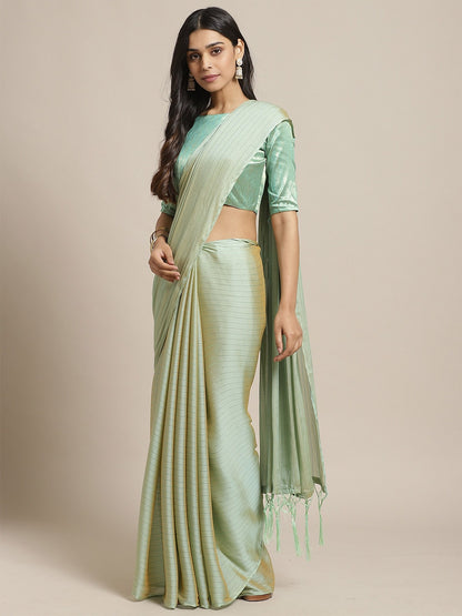 Saree Mall Women Olive Solid Saree