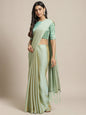 Saree Mall Women Olive Solid Saree
