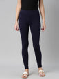 Souchii Navy Blue Solid Churidar Length Leggings