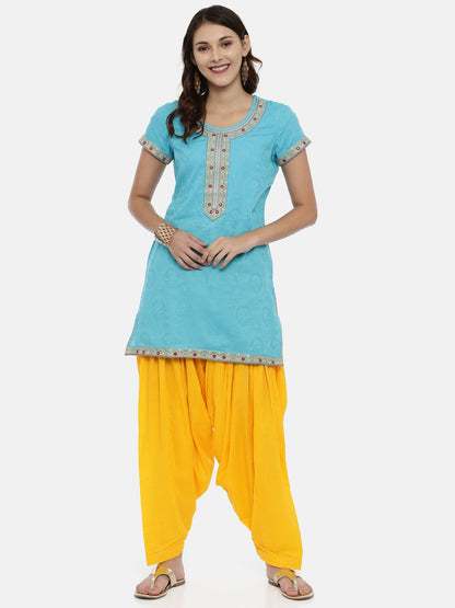 Souchii Mustard Yellow Solid Patiala