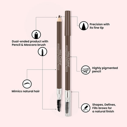 Miss Claire Waterproof Eyebrow Pencil With Mascara Brush - 03 Medium Brown