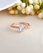 VOJ white CZ-detail Stainless Steel Cubic Zirconia Gold-Polished adjustable finger Ring