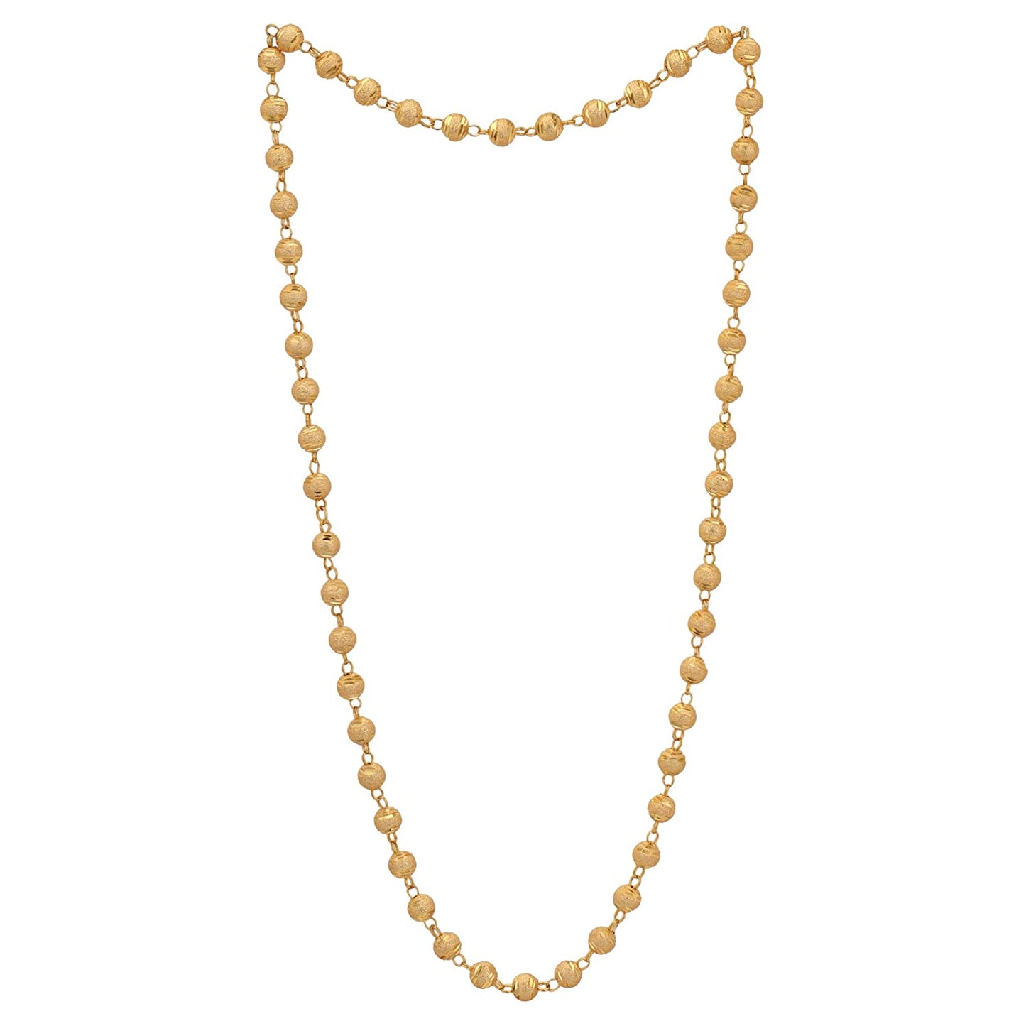Gold-Polished Alloy Brass Beaded Matarmala Chain - The Pari