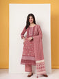 Yufta Cotton Pink Kurta Dupatta Set With Lace Detailing