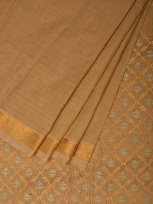 Cream Uppada Cotton Handloom Saree with Jamdani Pallu Design - Global Threads