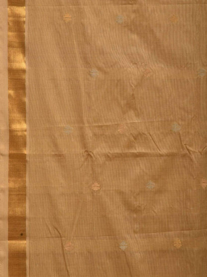 Cream Uppada Cotton Handloom Saree with Jamdani Pallu Design - Global Threads