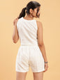 BohoJazz Crop Top with Wooden Buttons and Comfort Shorts Co-ords