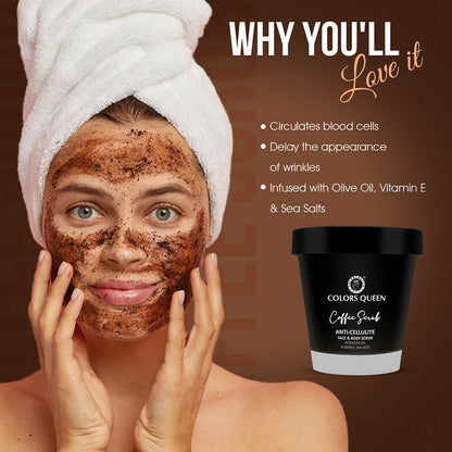 Colors Queen Anti-Cellulite Coffee Face & Body Scrub
