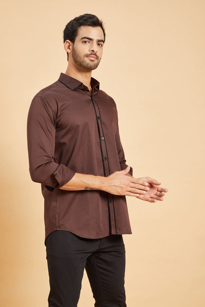 Brunette Pattern Designer Men's Shirt by Hilo Design
