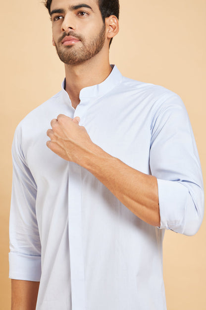 Skii Chinese Collar Designer Men's Shirt by Hilo Design