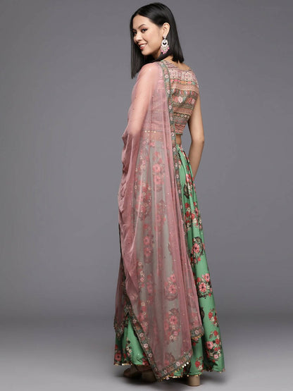 Ahalyaa Women's Traditional wear Lehenga Choli - Green