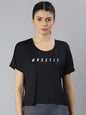 MKH Typography Printed Round Neck Crop Sports T-shirt
