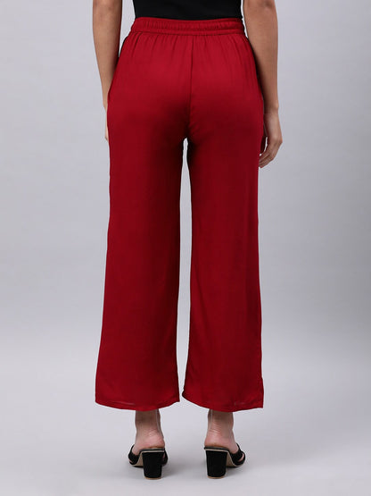 Souchii Maroon Liva Ethnic Palazzos