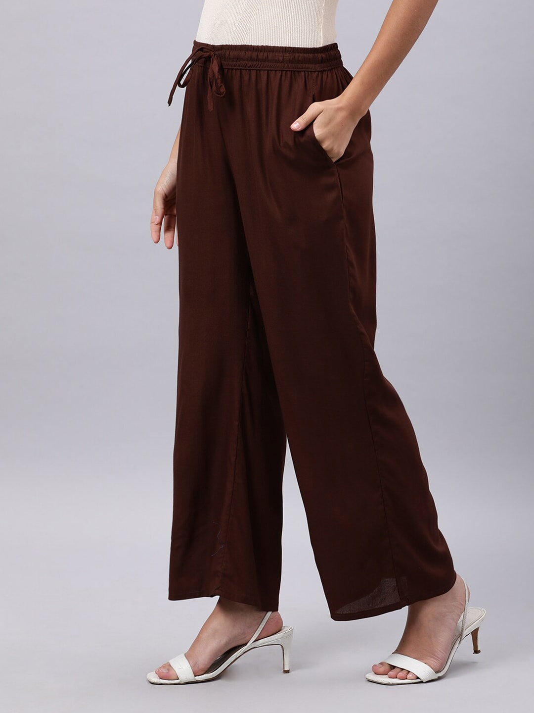Souchii Brown Liva Ethnic Palazzos