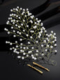 Panash Women Gold-Toned & White Embellished Hair Accessory Set