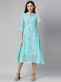 Souchii Women Floral Chiffon A-Line Midi Dress