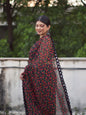 Tikhi Imli Black & Red Poly Georgette Printed Saree