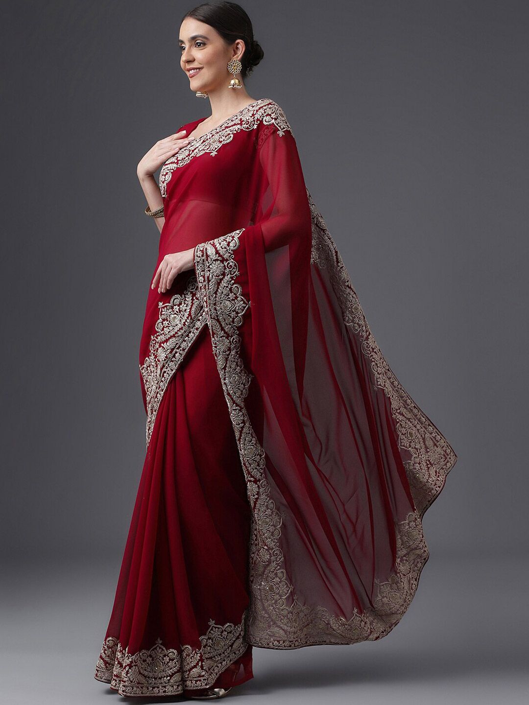 kasee Embroidered Poly Georgette Saree