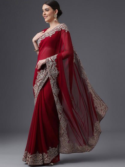 kasee Embroidered Poly Georgette Saree
