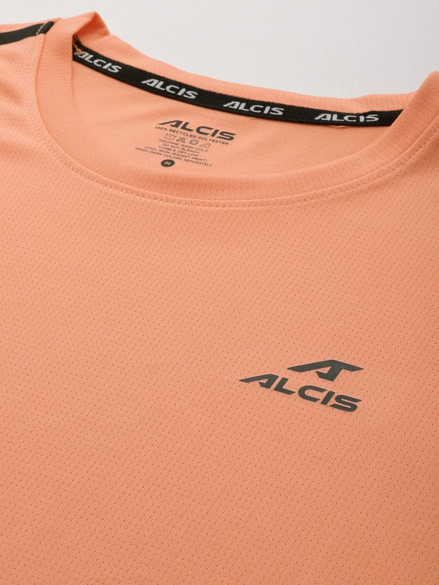 Alcis Men Brand Logo Printed Anti Static Slim Fit T-shirt