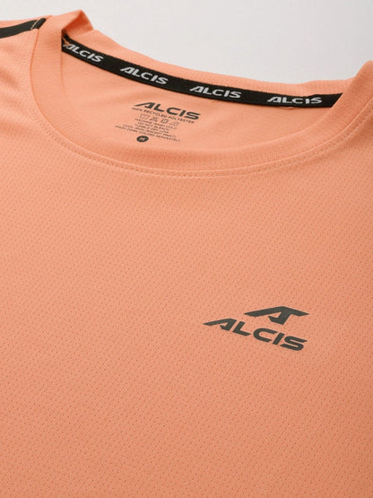 Alcis Men Brand Logo Printed Anti Static Slim Fit T-shirt