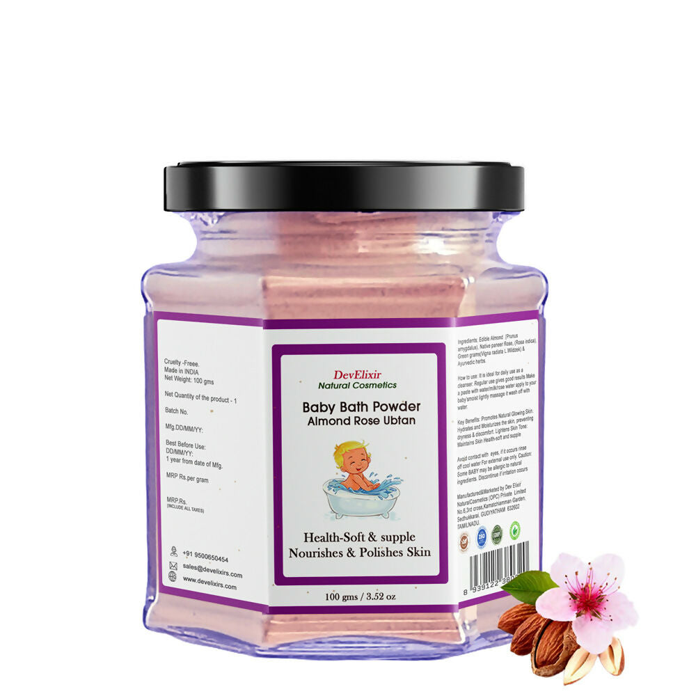 DevElixir Baby Bath Powder Almond Rose