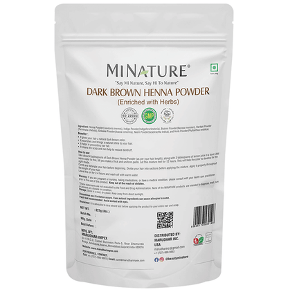 Minature Dark Brown Henna Powder Enriched with Herbs