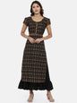 Souchii Black & Yellow Printed Maxi Dress