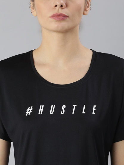 MKH Typography Printed Round Neck Crop Sports T-shirt