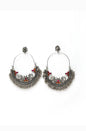 Mominos Fashion Silver-Plated Peacock Design Multi-Color Chandbali Earrings
