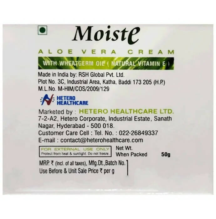 Moiste Aloe Vera Cream with Wheatgerm Oil